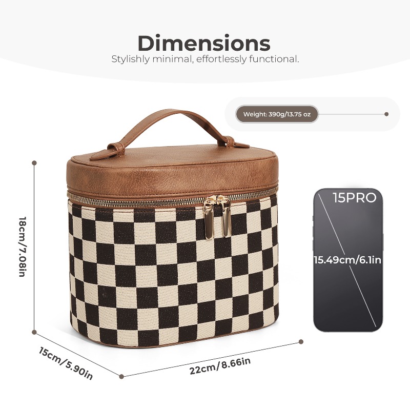Checkerboard Make Up Bag Retro - đánh giá và giá Luxury Skincare Aesthetic